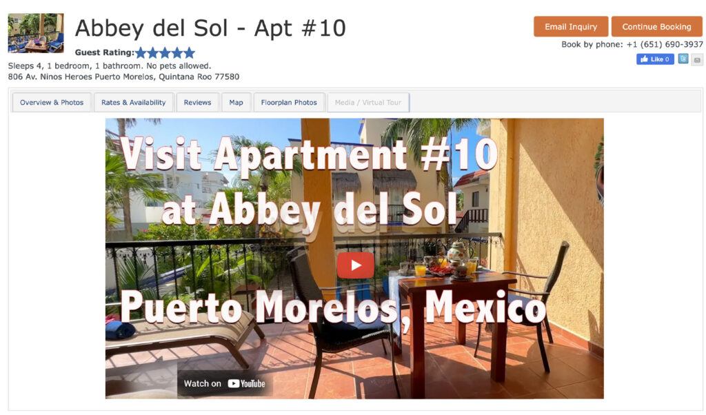 One of the most popular apartments at Abbey del Sol.