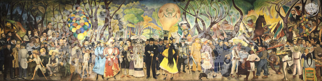 Diego Rivera’s mural “Sueño de una tarde dominical en la Alameda Central,” featuring La Catrina.