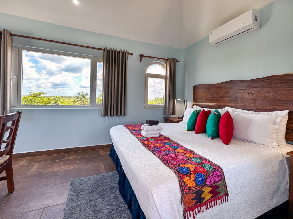 King bed with colorful Mexican accents at Casa Sonoma #4