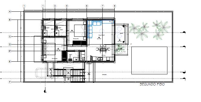 Architectural floor plan showing bedrooms, bathrooms, living spaces, and the second-floor layout.